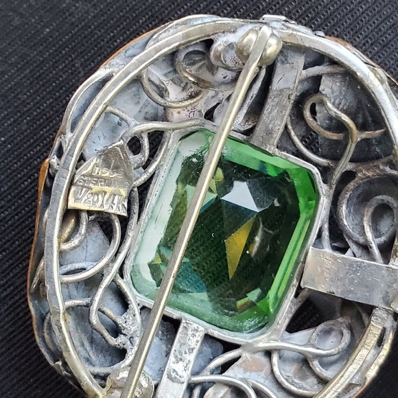 RARE! Vtg. 1940's HOBÉ 1/20 14K STERLING Brooch Pin SIGNED - Picture 4 of 14